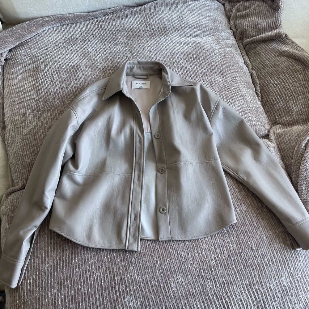 Aritzia Babaton Leather Button Up